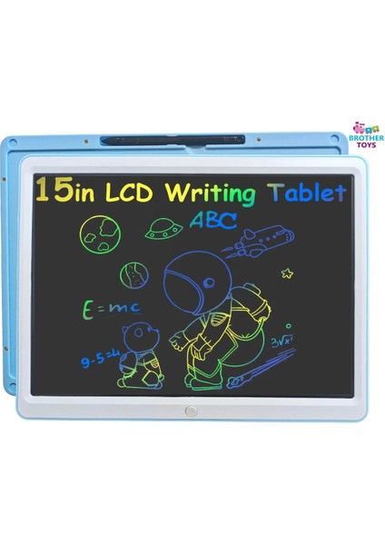 15 Inch Renkli Yazan LCD Dijital Çocuk Tablet Yazı Tahtası Silinebilir Grafik Çizim Tableti