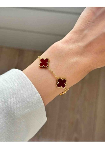 316L Çelik Bordo Bileklik Kadın Erkek Unisex Bileklik Gold Çift Taraflı fiyatları
