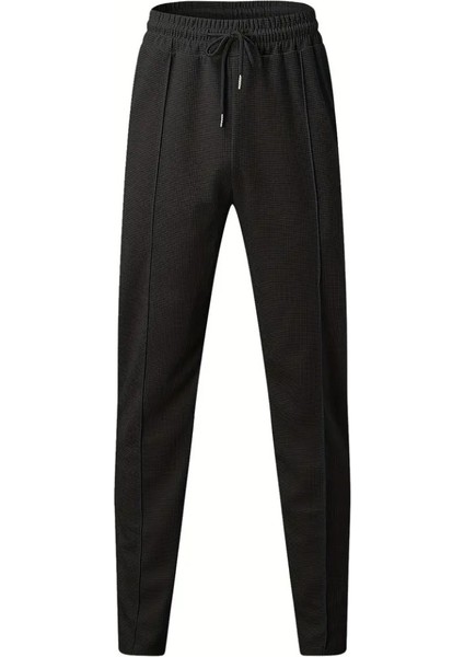 Erkek Yüksek Bel Önden Bağcıklı Cepli Waffle Pantolon indirimleri