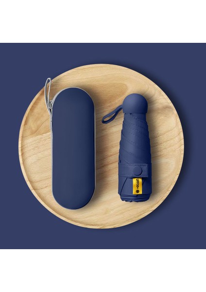 Mini Cep Boy Lüx Şemsiye Uv Korumalı Lacivert Mini Şemsiye
