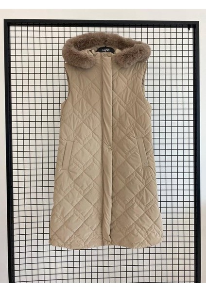 Trend Kürk Yaka Kapitone Şişme Yelek 25KT505