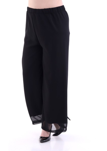 Şifon Içi Astarlı Beli Lastikli Pantolon modelleri