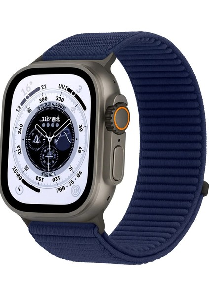 Apple Watch 10 46MM 6/7/8 Se Ultra Uyumlu 42/44/45/49MM Hasır Örgü Cırtlı Kumaş Kordon Kayış - Kumaş Örgü Kordon
