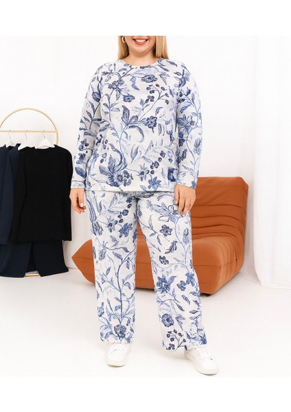 %100 Pamuklu Penye Kumaş Rahat Büyük Beden Pijama Takımı Kaliteli ve Şık Tasarım