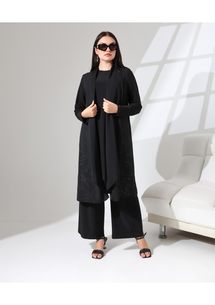 Desenli Şal Yaka Kısa Yelek