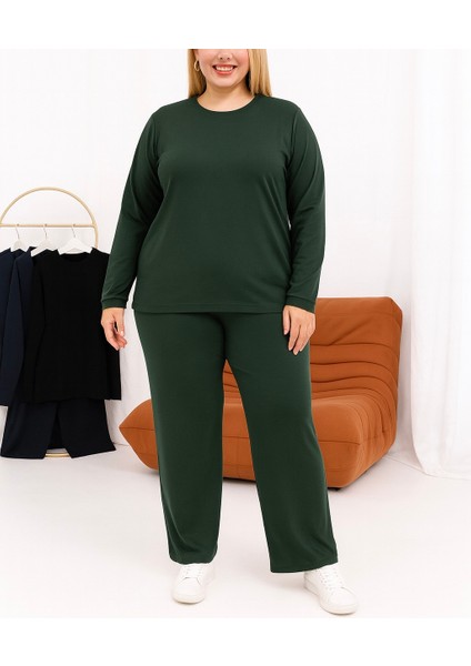 %100 Pamuklu Penye Kumaş Rahat Büyük Beden Pijama Takımı Kaliteli ve Şık Tasarım