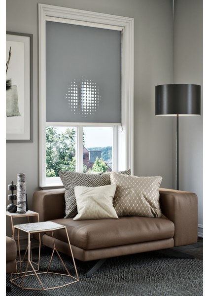 Lazer Kesim Mat Stor Perde, Lazer Kesimli Modern Serisi, M-9004 Antrasit Renk