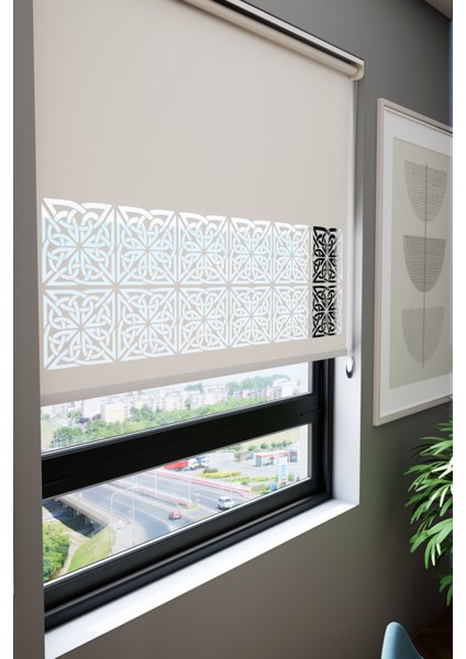 Lazer Kesim Mat Stor Perde, Lazer Kesimli Klasik Serisi, C-161001 Beyaz Renk fiyatları