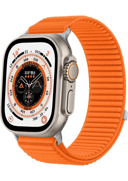 Apple Watch 10 46MM 6/7/8 Se Ultra Uyumlu 42/44/45/49MM Hasır Örgü Cırtlı Kumaş Kordon Kayış - Kumaş Örgü Kordon