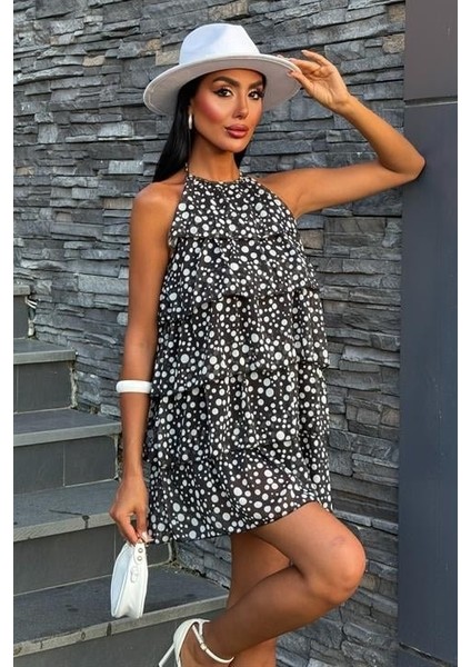 Fırfırlı Şifon Elbise 2905-08