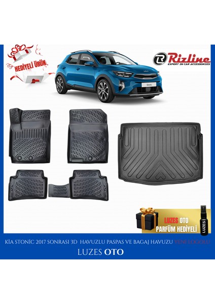 Kia Stonic 3D Havuzlu Paspas ve Bagaj Havuzu Yeni Logolu 2021