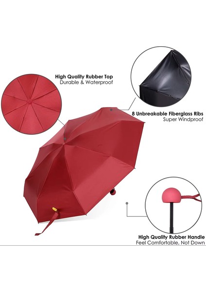 Mini Cep Boy Lüx Şemsiye Uv Korumalı Bordo Mini Şemsiye fırsatları