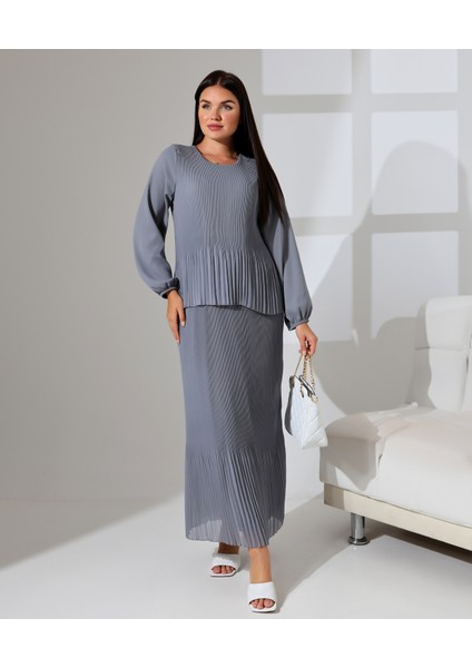 Etek Görünümlü Uzun Pili Elbise modelleri