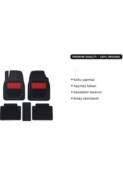 Ford Fiesta Hb 2022 Uyumlu Havuzlu Ünıversal Pro Lıne Oto Paspas Siyah - Kırmızı fırsatları