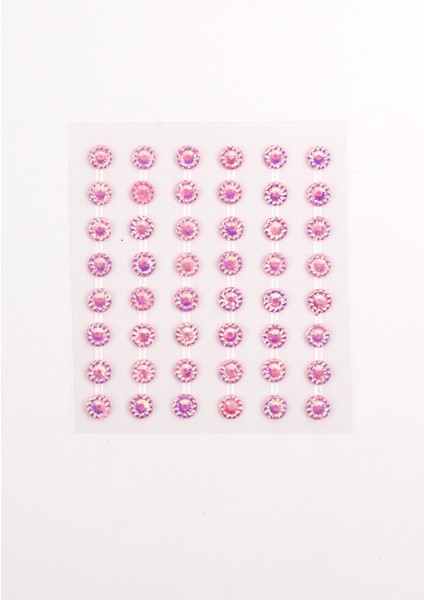 Pembe Parlak Taş Detaylı Yüz ve Tırnak Sticker