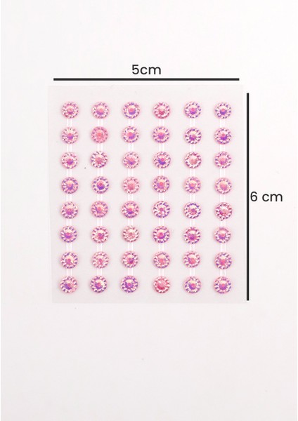 Pembe Parlak Taş Detaylı Yüz ve Tırnak Sticker modelleri
