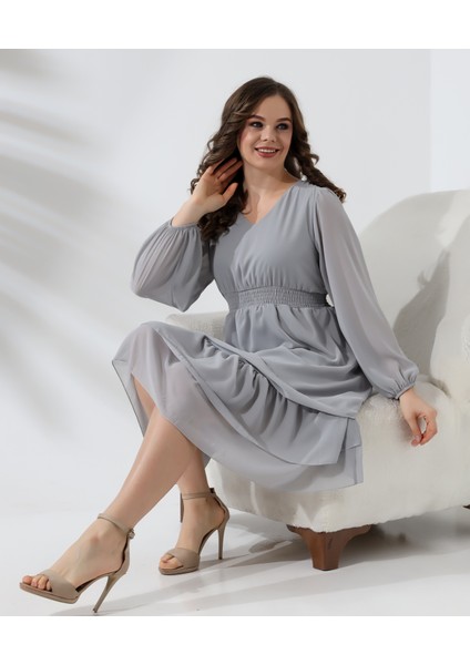 Beli Gipeli Astarlı Şifon Kısa Elbise indirimleri