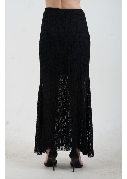Siyah Yarım Astarlı Dantel Etek fırsatları