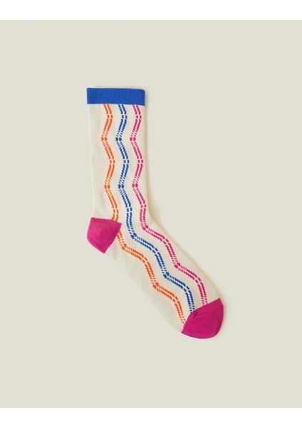 Wavy Strıpe Sock Brights Multi