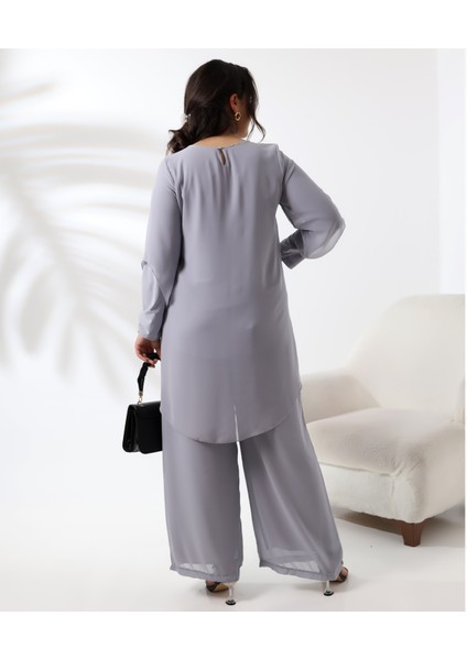 Rahat Beden Taş Detaylı Kısa Şifon Bluz indirimleri