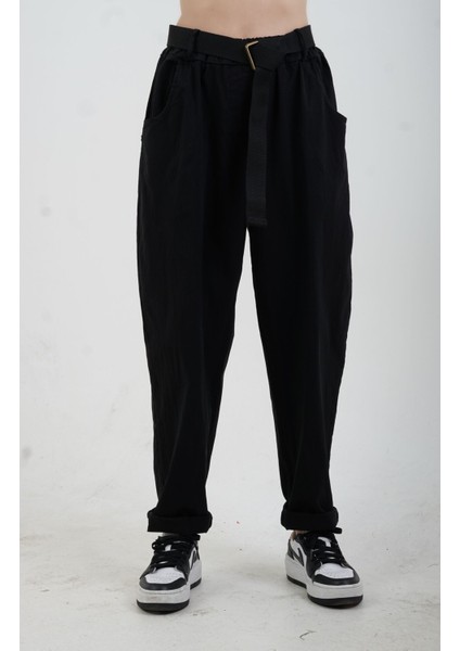 Siyah Kemerli Likralı Pantolon indirimleri