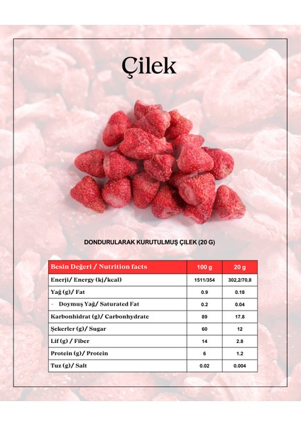 Freeze Dried Çilek Dilimleri 10'lu Paket