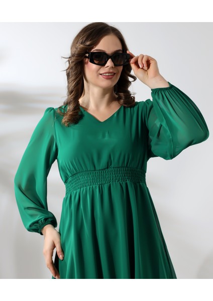 Beli Gipeli Astarlı Şifon Kısa Elbise fırsatları