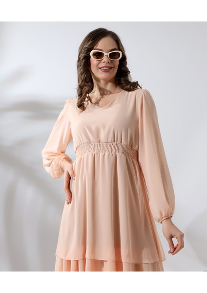 Beli Gipeli Astarlı Şifon Kısa Elbise fırsatları