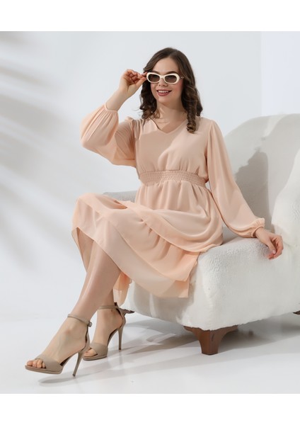 Beli Gipeli Astarlı Şifon Kısa Elbise indirimleri