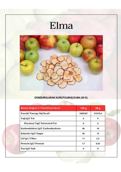 Freeze Dried Elma Dilimleri 10'lu Paket indirimleri