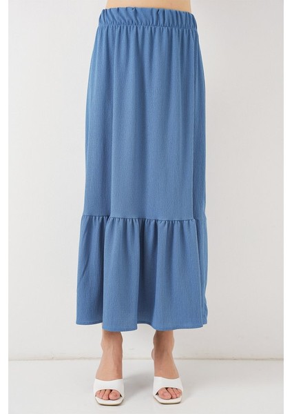 1886 Uzun Örme Etek - Indigo fırsatları