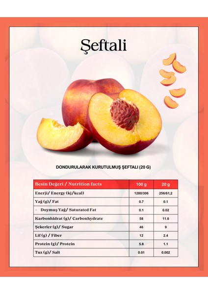 Freeze Dried Şeftali Dilimleri 10'lu Paket modelleri