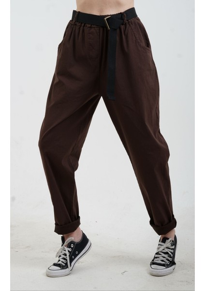 Kahve Kemerli Likralı Pantolon fiyatları