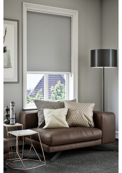 Lazer Kesim Mat Stor Perde, Lazer Kesimli Klasik Serisi, C-1005 Gri Renk