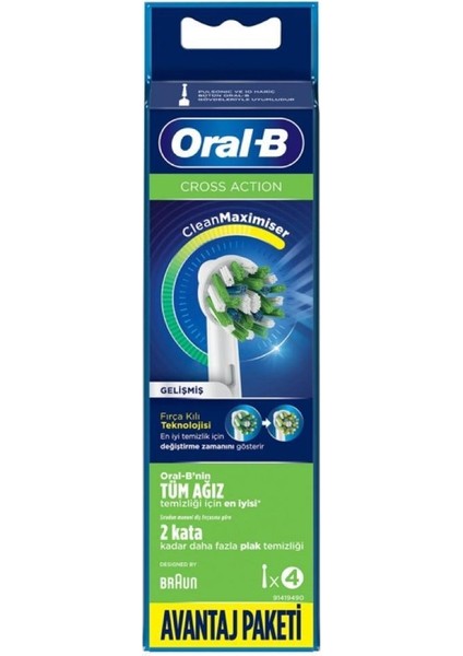 Oral-B Cross Action 4'lü Diş Fırçası Yedek Başlığı EB50