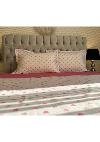 Pembe Renkli Kalpli Yorgan Kılıfı modelleri