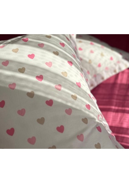 Pembe Renkli Kalpli Yorgan Kılıfı fırsatları