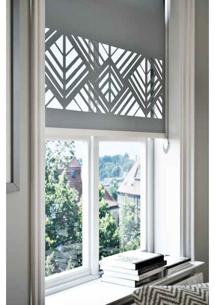 Lazer Kesim Mat Stor Perde, Lazer Kesimli Modern Serisi, M-101004 Antrasit Renk fiyatları