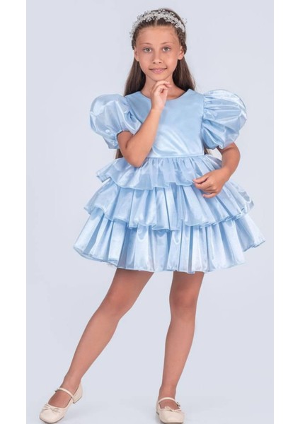 Kat Kat Fırfırlı Tak Çıkar Kuyruklu Prenses Model Kız Çocuk Abiye Elbise fiyatları