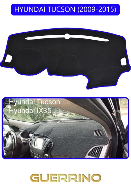 Hyundai Tucson 2009-2015TORPİDO Koruma Halısı Mavi Kenar