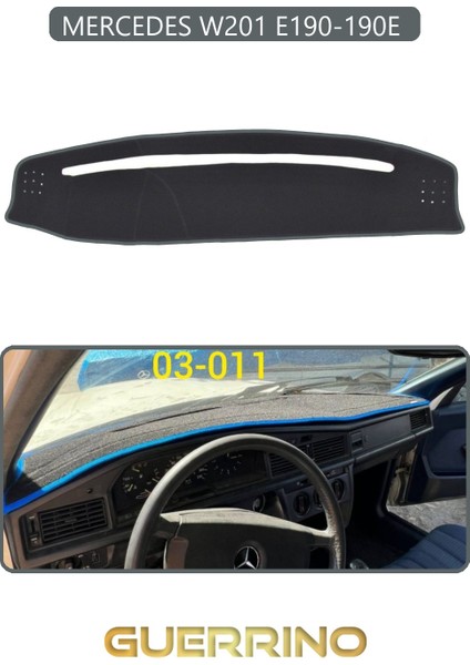 Mercedes W201 E190-190E Torpido Koruma Halısı Gri Kenar