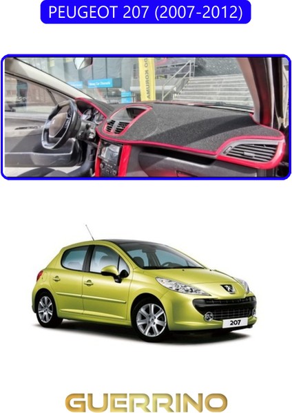 Peugeot 207 (2007-2012)TORPİDO Koruma Halısı Mavi Kenar