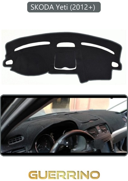 Skoda Yeti (2012+) Torpido Koruma Halısı Gri Kenar