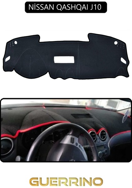 Nissan Qashqaı J10 Torpido Koruma Halısı Siyah Kenar