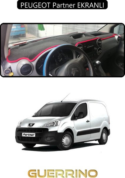 Peugeot Partner Ekranlıtorpido Koruma Halısı Siyah Kenar