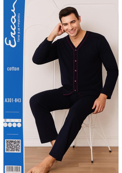 Sude Ercan Erkek Önden Düğmeli Uzun Kol Ince Pijama Takımı A301-843 - 1 Adet fiyatları