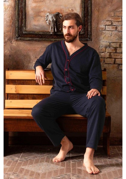 Sude Ercan Erkek Önden Düğmeli Uzun Kol Ince Pijama Takımı A301-843 - 1 Adet fırsatları