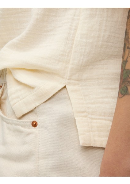 %100 Pamuklu Regular Fit Kısa Kollu Bluz