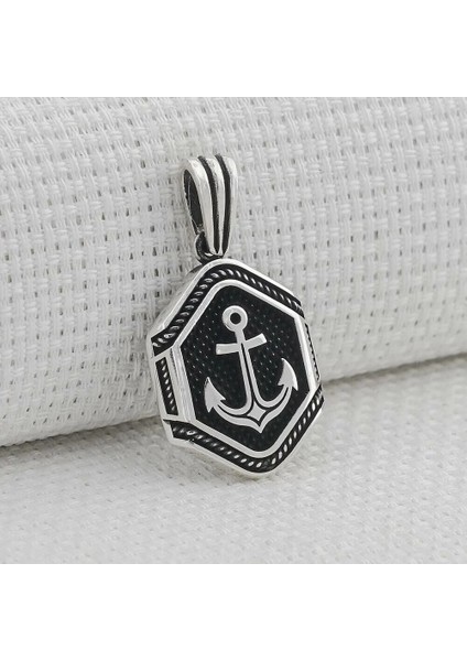 Denizci Çapa 925 Ayar Gümüş Erkek Kolye Ucu