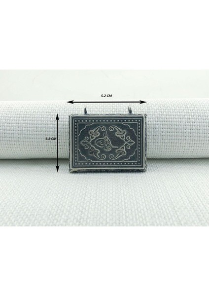 Osmanlı Tuğralı Kabi Muska 925 Ayar Gümüş Erkek Kolye Ucu